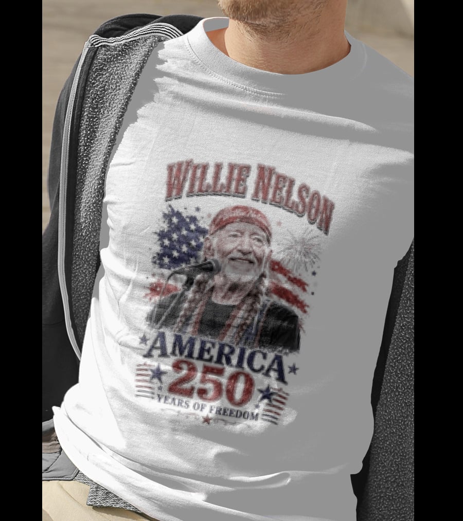 Willie Nelson America 250 Years Of Freedom Stars And Stripes Celebration T-Shirt