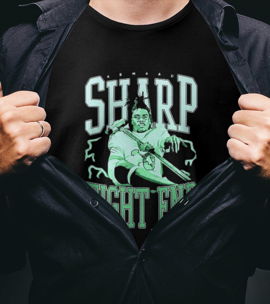 Armaad Sharp Football Player Graphic With Hammer And Electric Aura T-Shirt