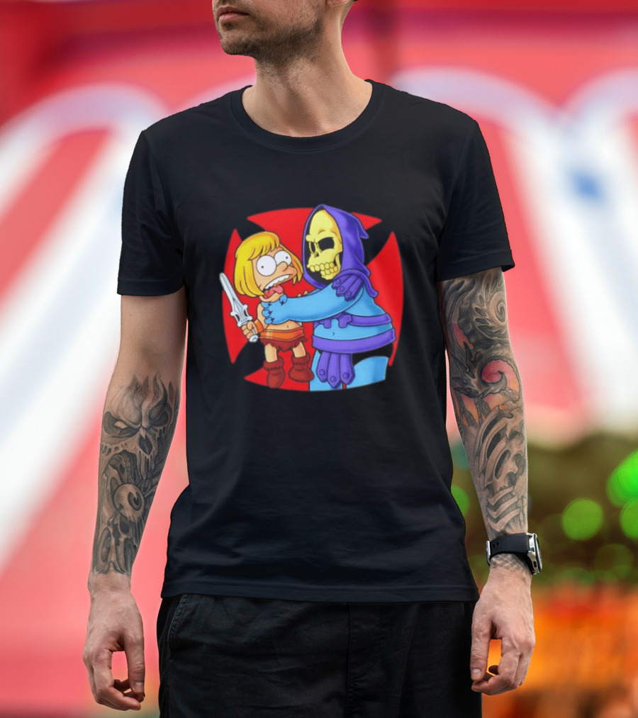 He Man Skeletor Masters Of The Universe Bart Simpson Mashup T-Shirt