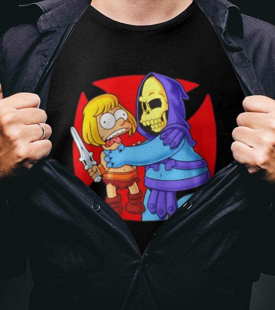 He Man Skeletor Masters Of The Universe Bart Simpson Mashup T-Shirt