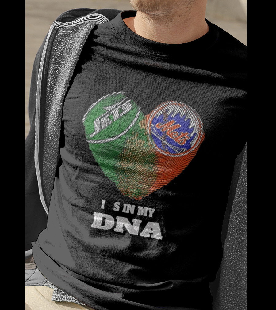 New York Jets Mets Heart Fingerprint It Is In My DNA T-Shirt