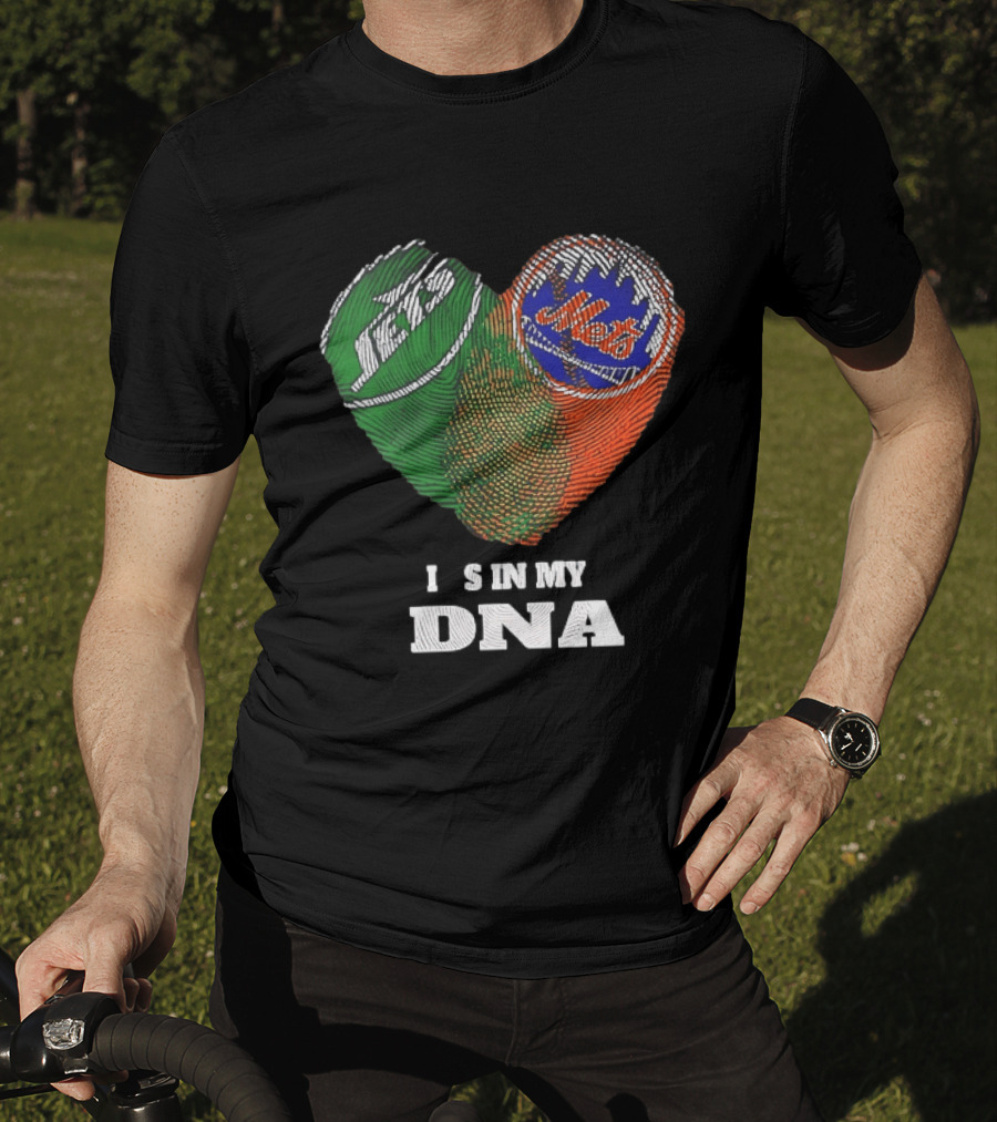 New York Jets Mets Heart Fingerprint It Is In My DNA T-Shirt