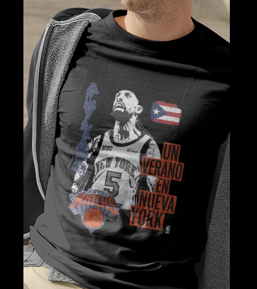 Alvarado New York Knicks NBA Un Verano En Nueva York Puerto Rico Flag 2026 T-Shirt