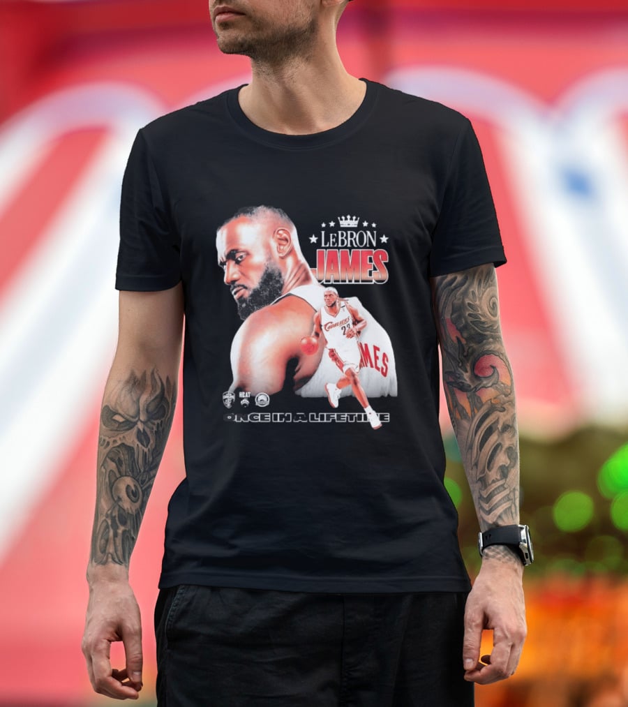 LeBron James Cleveland Cavaliers Once In A Lifetime NBA Heat Championships T-Shirt