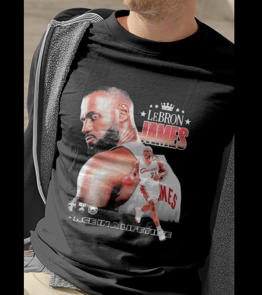 LeBron James Cleveland Cavaliers Once In A Lifetime NBA Heat Championships T-Shirt