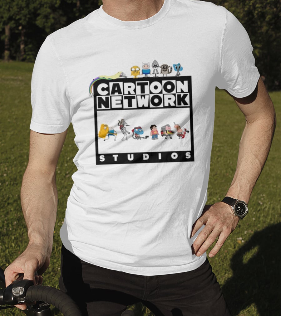 Cartoon Network Studios Finn Jake Mordecai Rigby Gumball Steven Clarence Uncle Character Collage T-Shirt
