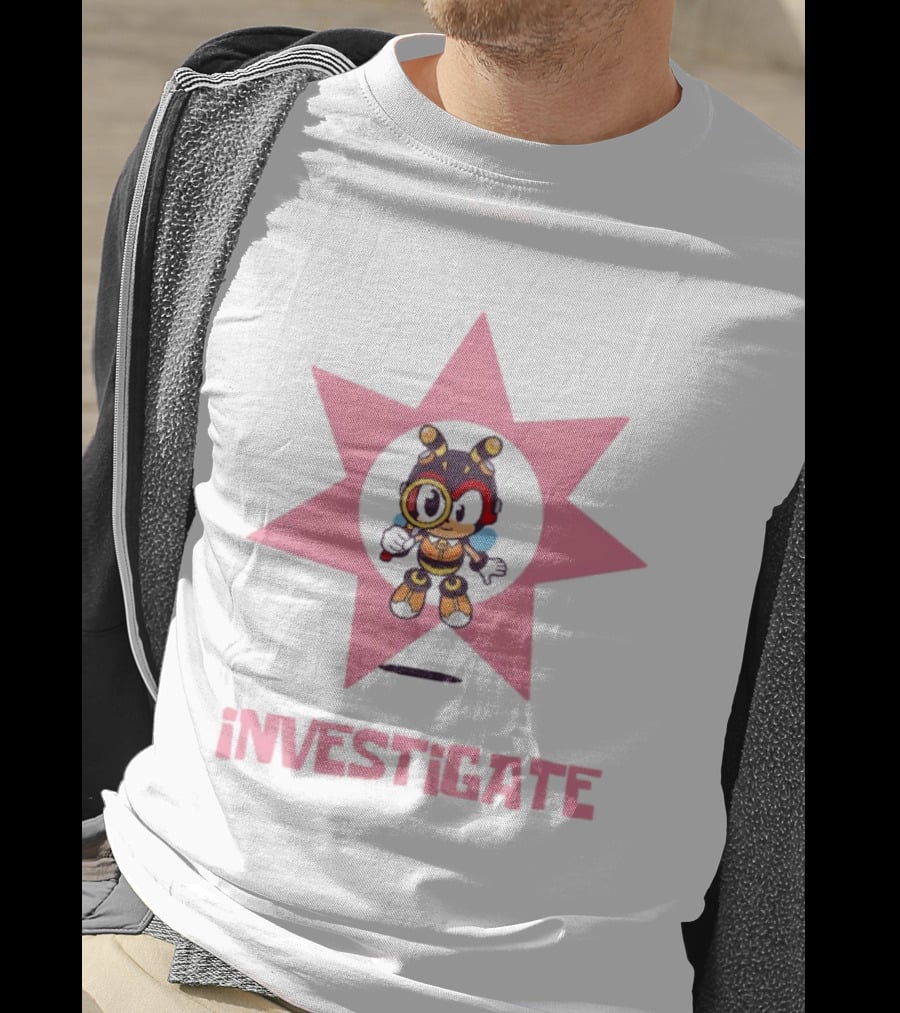 INVESTiGATE Charmy Bee Star Emblem Detective T-Shirt