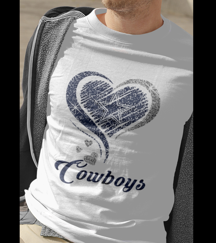 Dallas Cowboys Heart Glitter T-Shirt