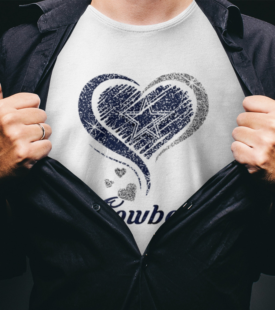 Dallas Cowboys Heart Glitter T-Shirt