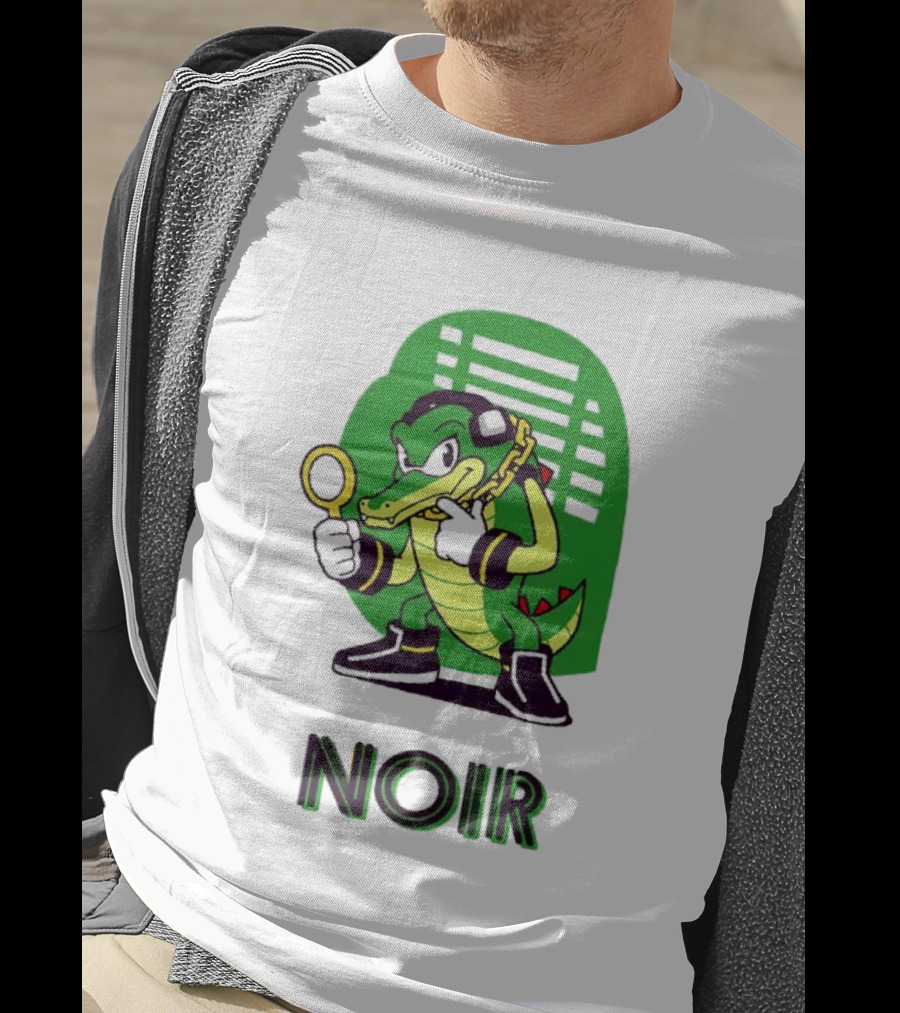 Vector The Crocodile Chaotix Detective Agency Noir Magnifying Glass Image T-Shirt