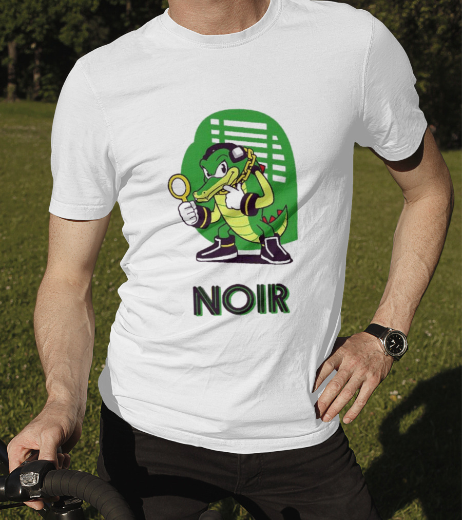 Vector The Crocodile Chaotix Detective Agency Noir Magnifying Glass Image T-Shirt