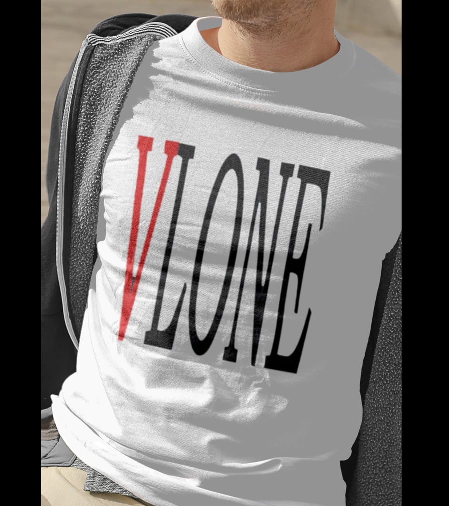 Vlone Logo Red V Black Font Streetwear Fashion T-Shirt