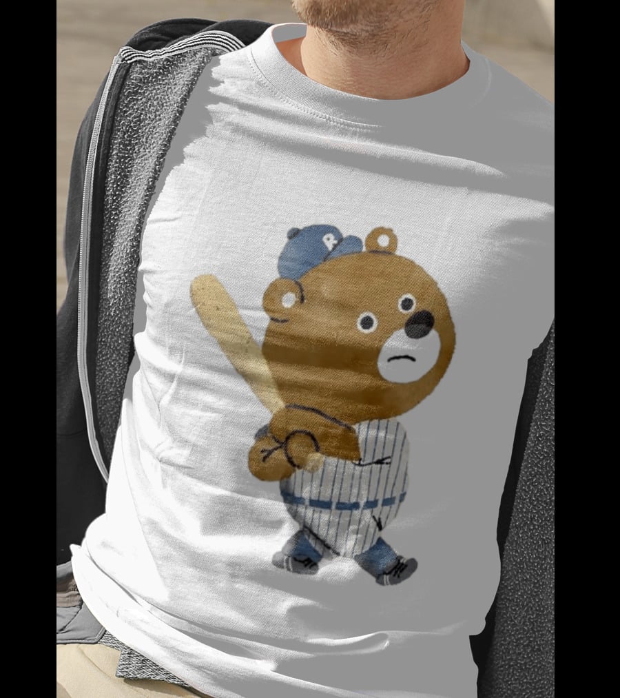 Kuma Bear Takuto Nakagawa Baseball Player Character In Striped Uniform T-Shirt
