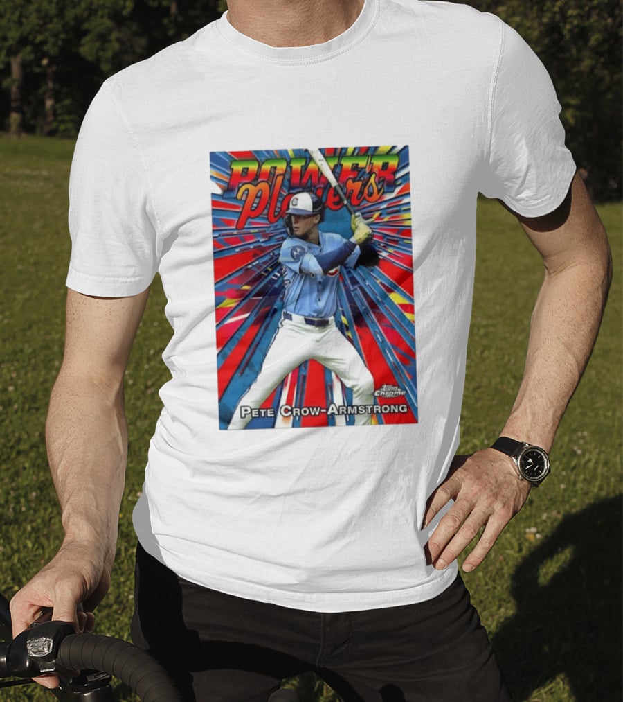 Pete Crow Armstrong Power Players Chicago Cubs Topps Chrome MLB Baseball T-Shirt