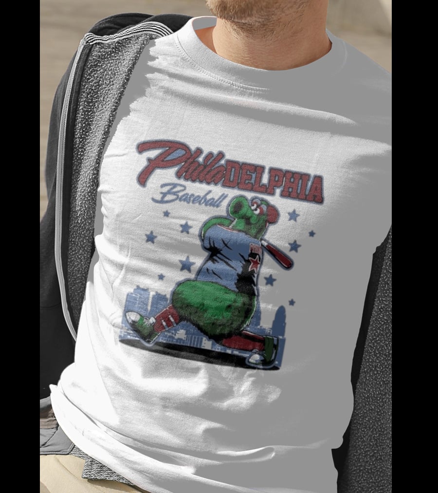 Phillie Phanatic Philadelphia Baseball Phillies MLB Skyline Stars T-Shirt