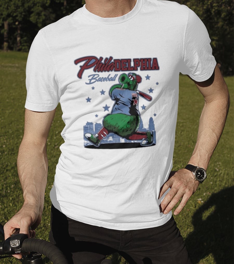 Phillie Phanatic Philadelphia Baseball Phillies MLB Skyline Stars T-Shirt