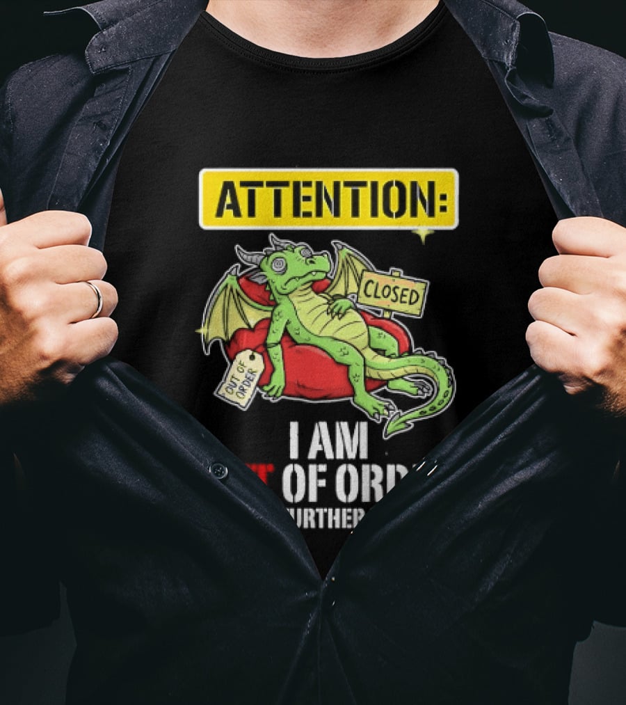 Attention I Am Out Of Order Until Further Notice Relaxing Dragon T-Shirt