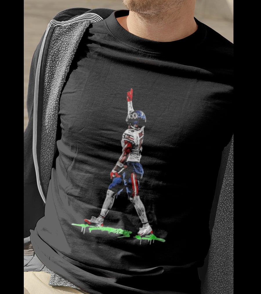 DJ Moore Chicago Bears Touchdown Celebration Action Pose Football Graffiti T-Shirt