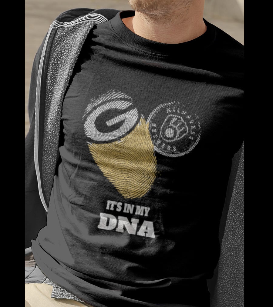 Packers Brewers It's In My DNA Football Baseball Fan Pride T-Shirt
