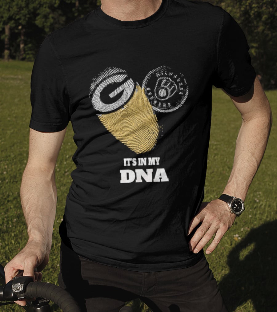 Packers Brewers It's In My DNA Football Baseball Fan Pride T-Shirt
