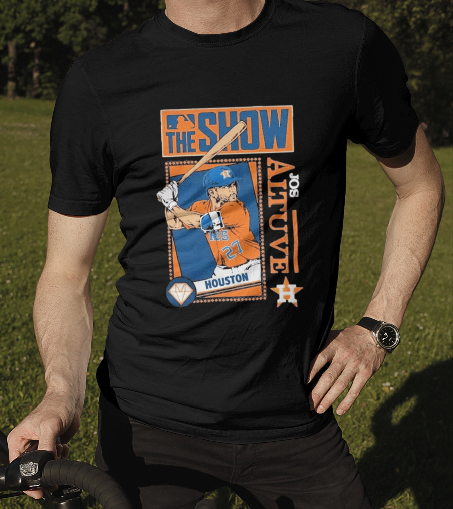 Houston Astros Jose Altuve The Show MLB Player Homage Navy Tri Blend T-Shirt