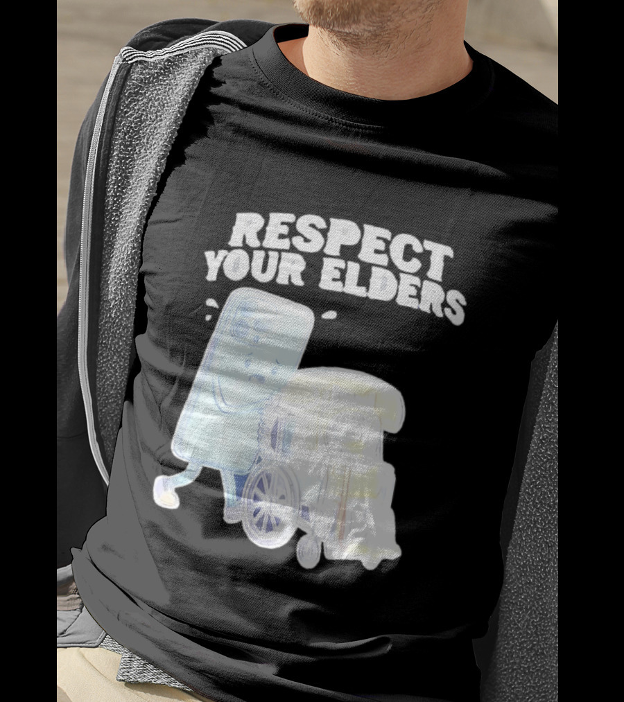 Respect Your Elders Smartphone And Vintage Telephone T-Shirt