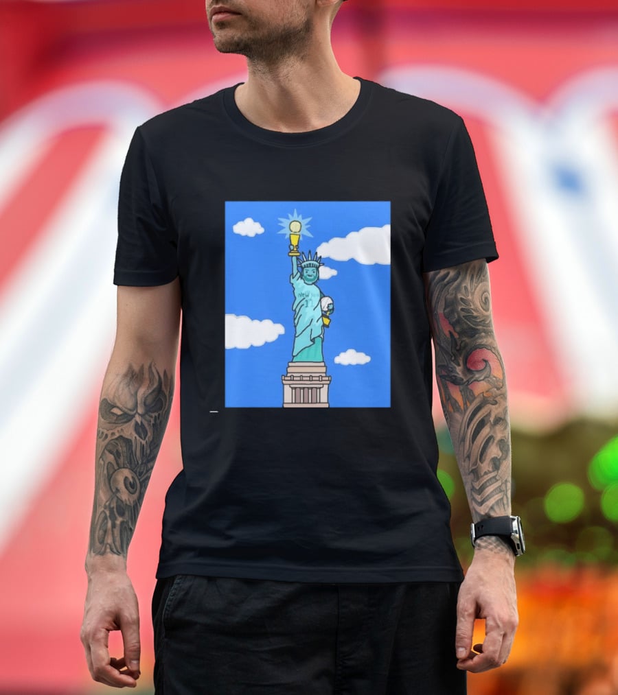 Jalen Brunson Statue Of Liberty New York 11 NBA Trophy T-Shirt