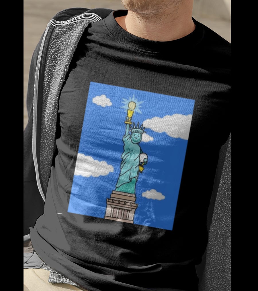 Jalen Brunson Statue Of Liberty New York 11 NBA Trophy T-Shirt
