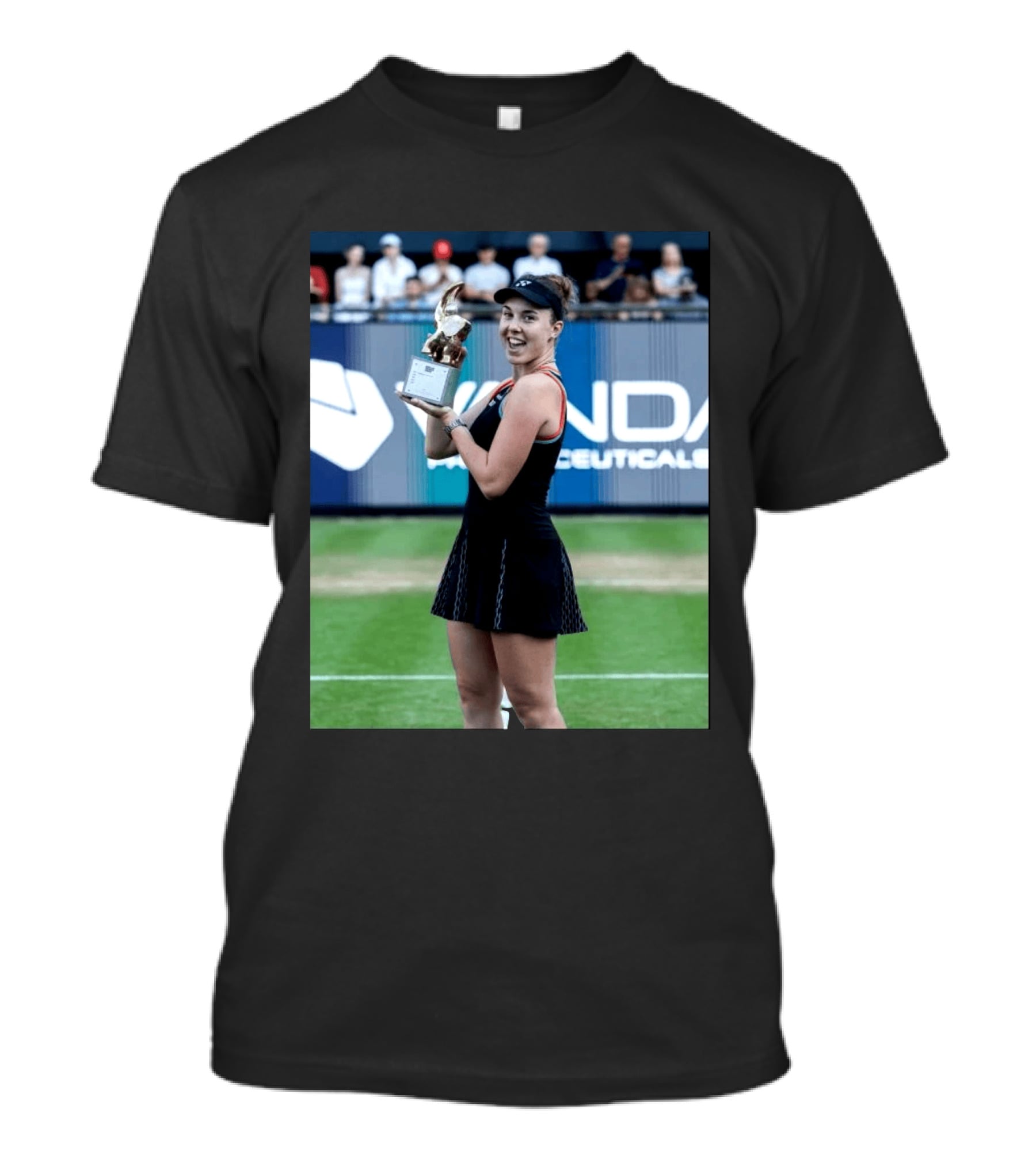 Linda Wins Tennis Title Holding Trophy On Grass Court T-Shirt