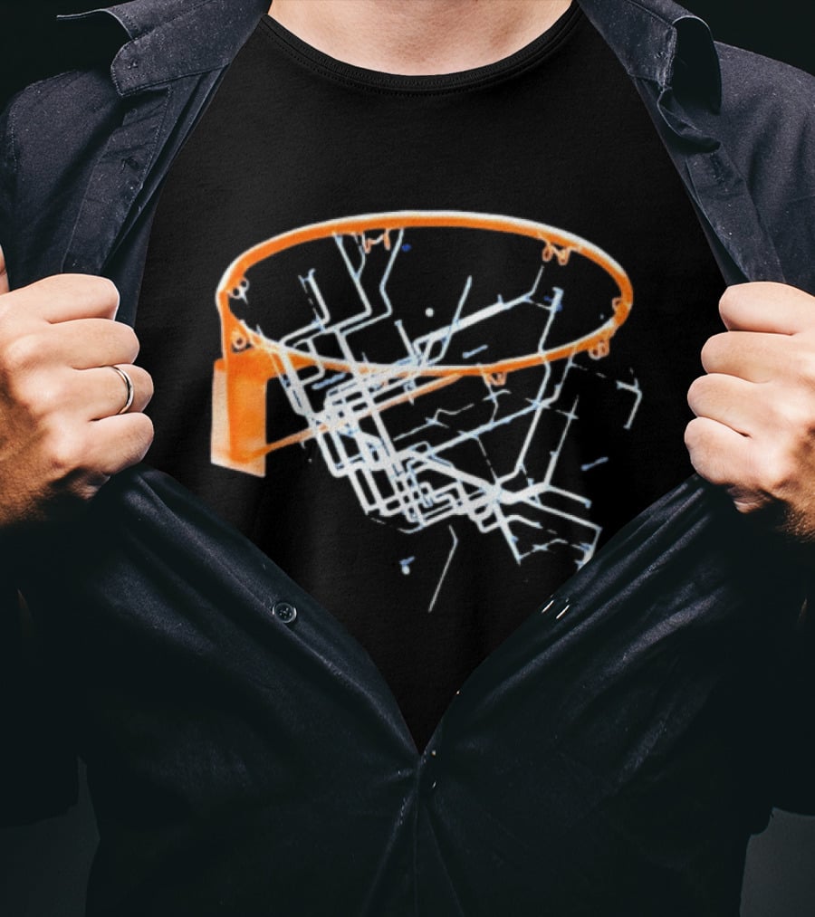 New York City Subway Map Basketball Hoop The Bronx Manhattan Queens T-Shirt