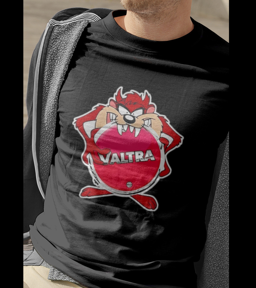 Valtra Tasmanian Devil Character Holding Red Disc T-Shirt