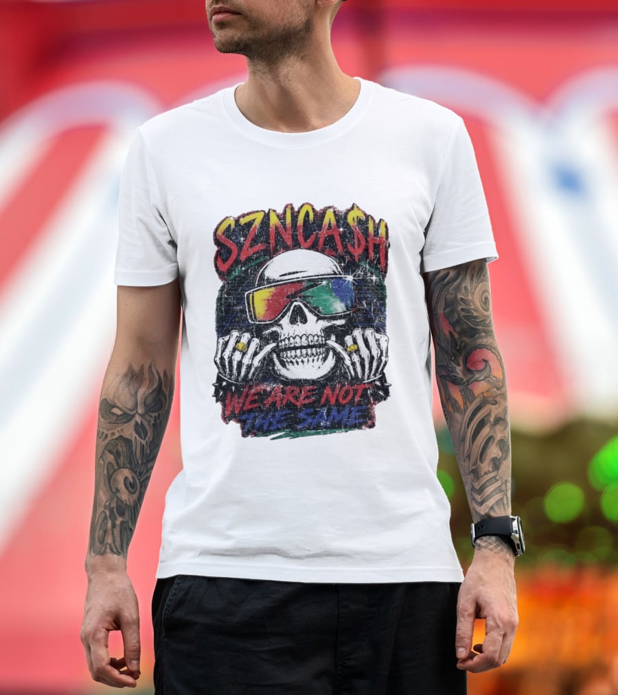 SZNCA$H We Are Not The Same Skull With Sunglasses T-Shirt
