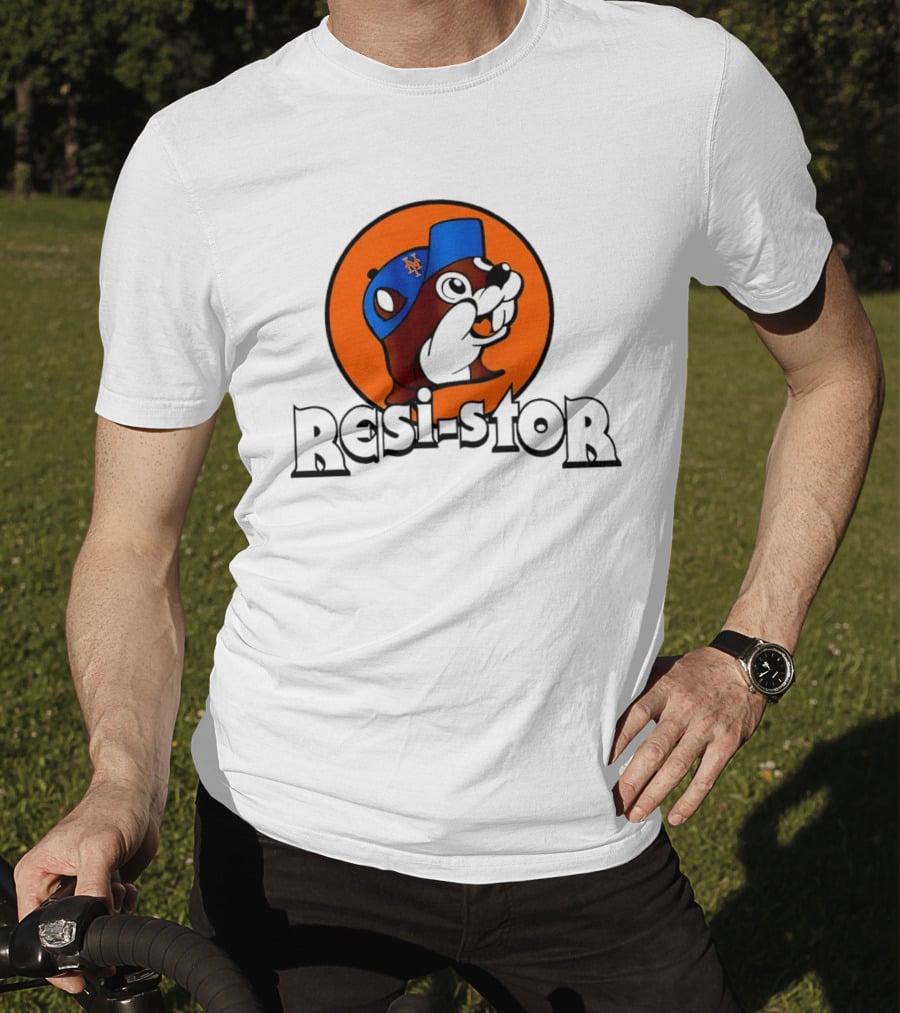 New York Mets Buc Ee's Resi Stor Beaver Blue Cap T-Shirt