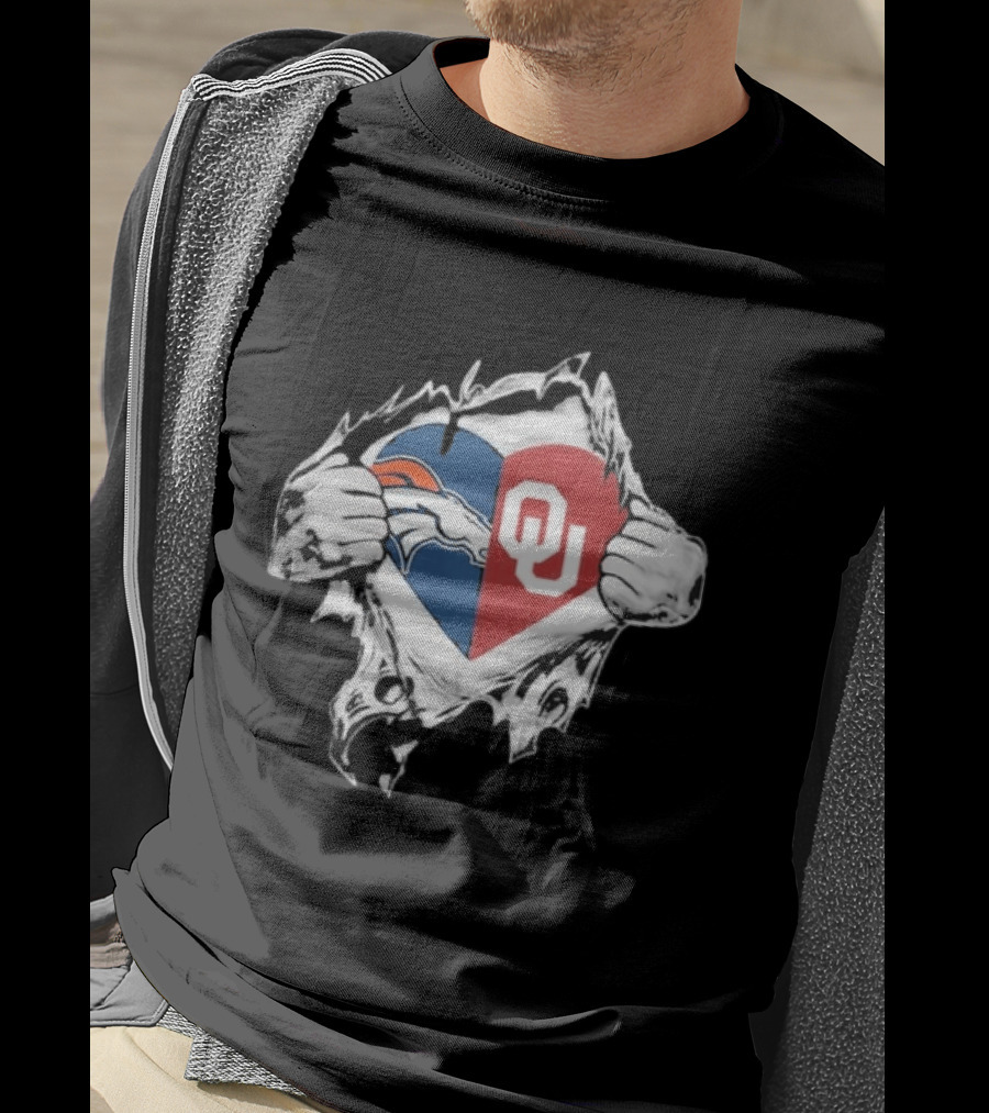 Broncos OU Sooners Heart Blend T-Shirt