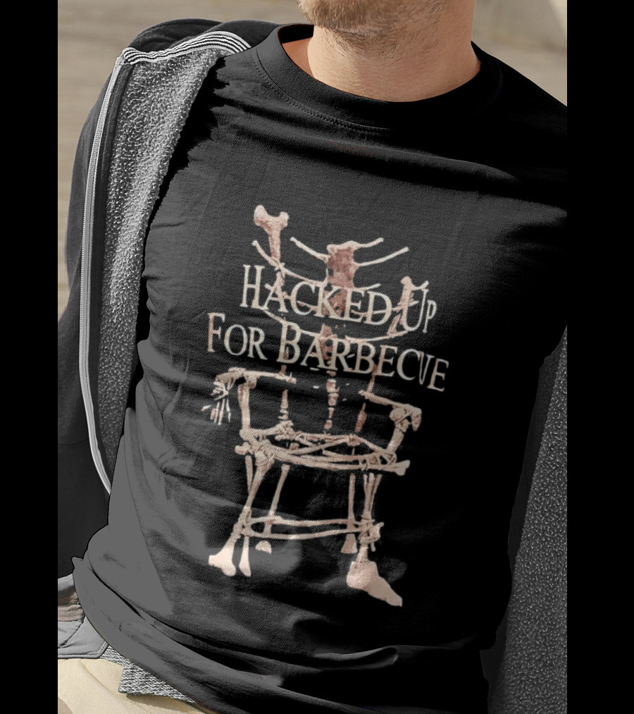 Hacked Up For Barbecue Skeleton Bones Artwork Mortician T-Shirt