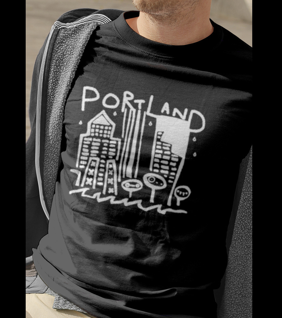 Portland Oregon Sketch Cityscape Drawing T-Shirt