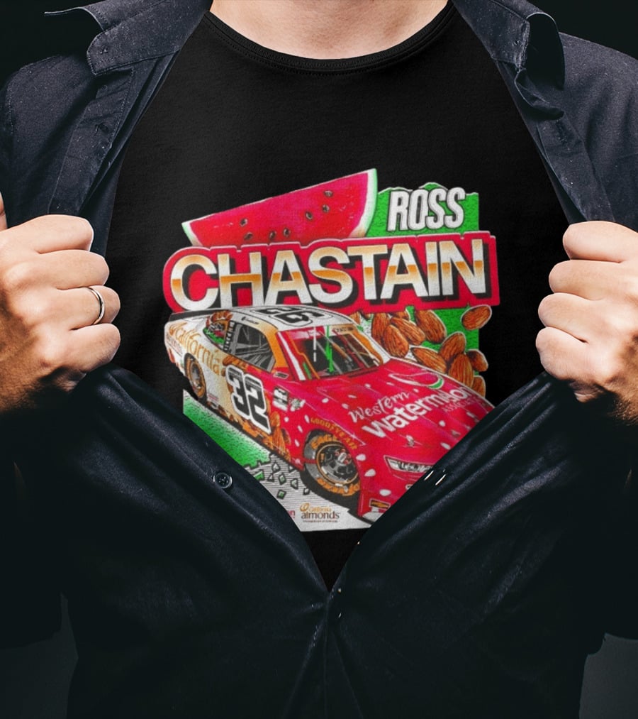 Ross Chastain 32 Western Watermelon California Almonds NASCAR Racing Car T-Shirt