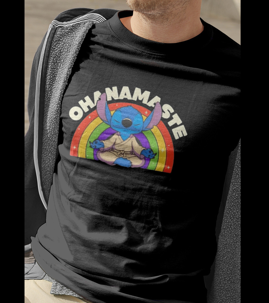 Stitch Ohana Namaste Rainbow Ohanamaste Meditation T-Shirt