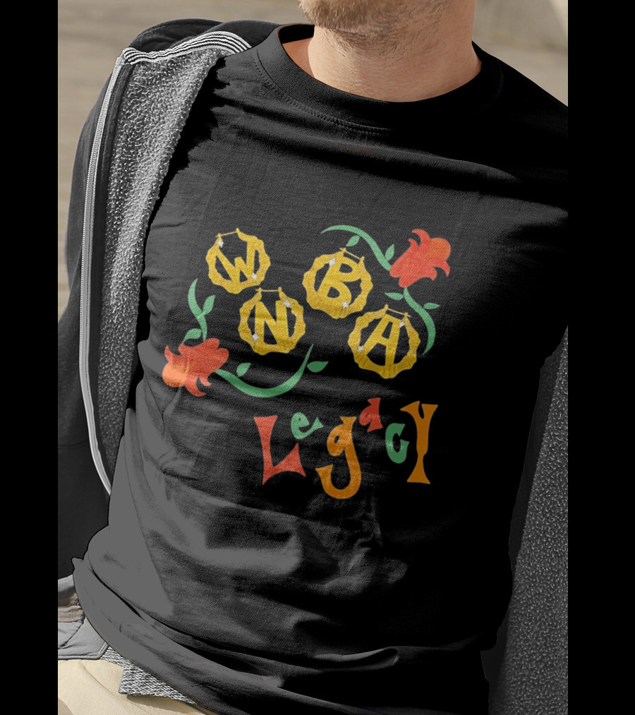 WNBA Bamboo Hoop Earrings Legacy Floral T-Shirt