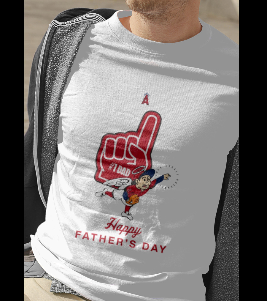 Happy Father's Day 2026 Los Angeles Angels Baseball Fan Foam Finger T-Shirt