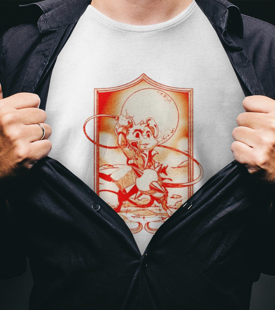 Biker Mice From Mars Throttle Wielding Flail Against Moonlit Backdrop T-Shirt