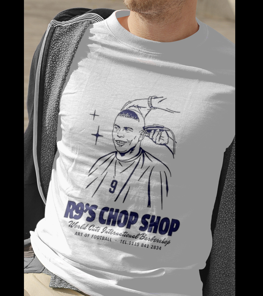 R9's Chop Shop Brazil Ronaldo National Team Barber Art Of Football T-Shirt