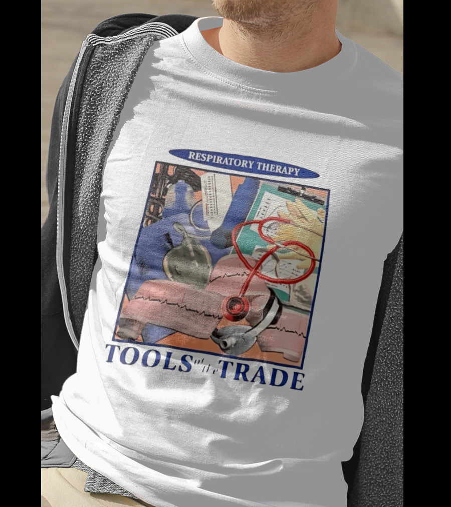 Respiratory Therapy Tools Stethoscope And Medical Instruments T-Shirt