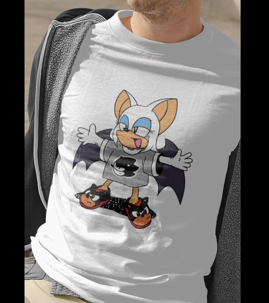 Rouge The Bat Wearing Shadow The Hedgehog Fan T-Shirt