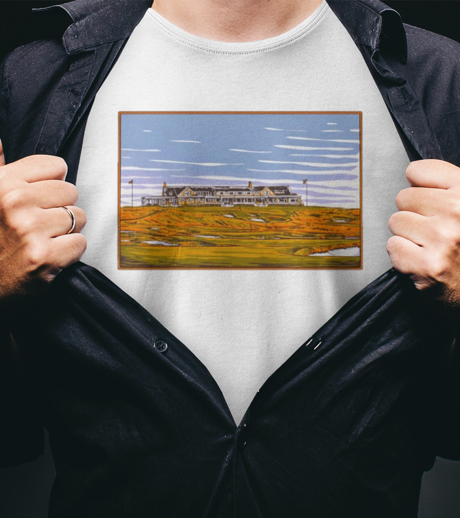 Shinnecock Hills Golf Club Clubhouse Course Landscape View Southampton New York T-Shirt