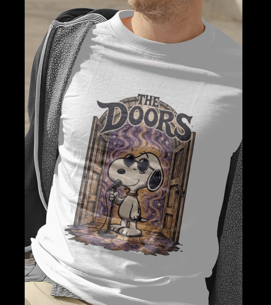Snoopy The Doors Open The Mind Midnight Light T-Shirt