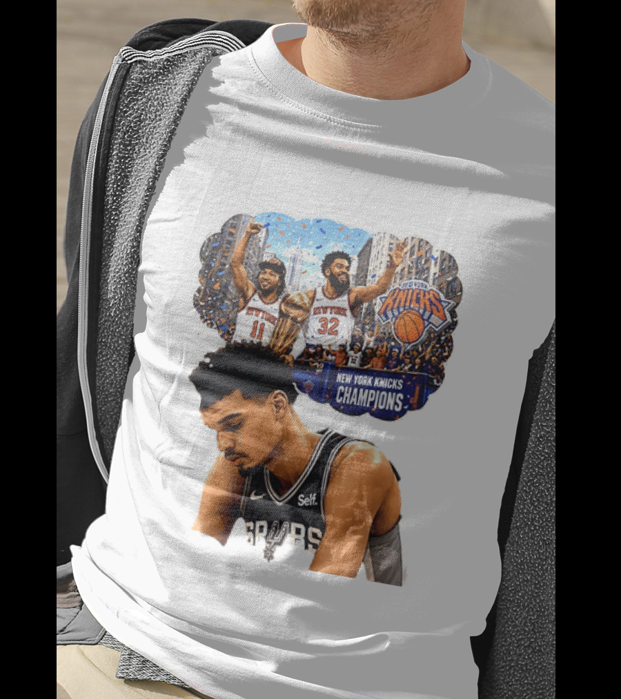 Victor Wembanyama Spurs Dreaming Jalen Brunson Karl Anthony Towns Knicks Champions T-Shirt