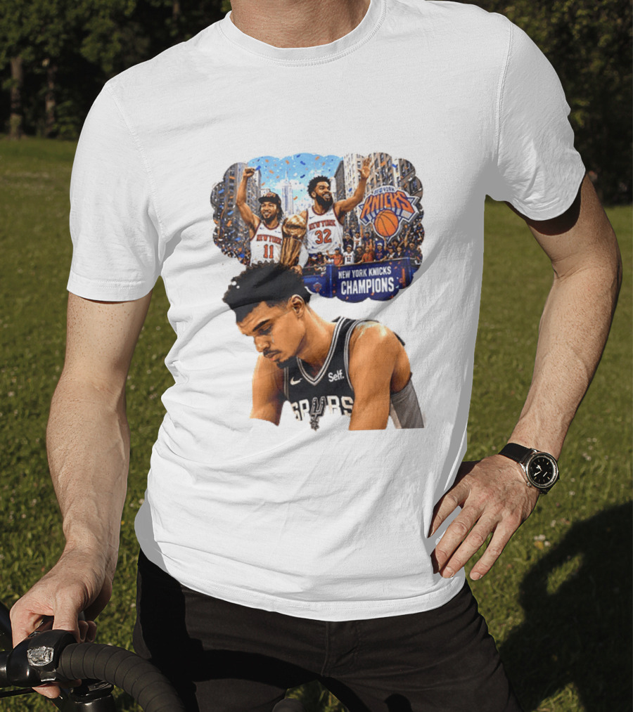Victor Wembanyama Spurs Dreaming Jalen Brunson Karl Anthony Towns Knicks Champions T-Shirt