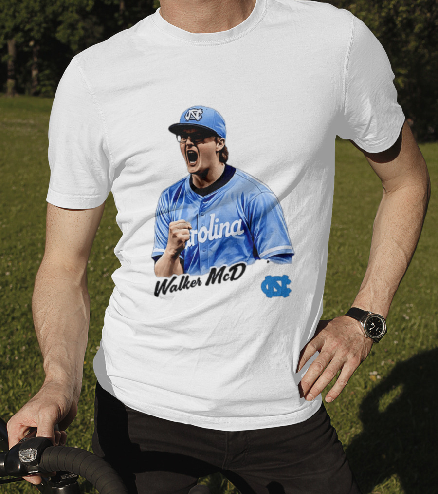 Walker McD North Carolina Tar Heels Baseball Carolina Blue Team Spirit T-Shirt