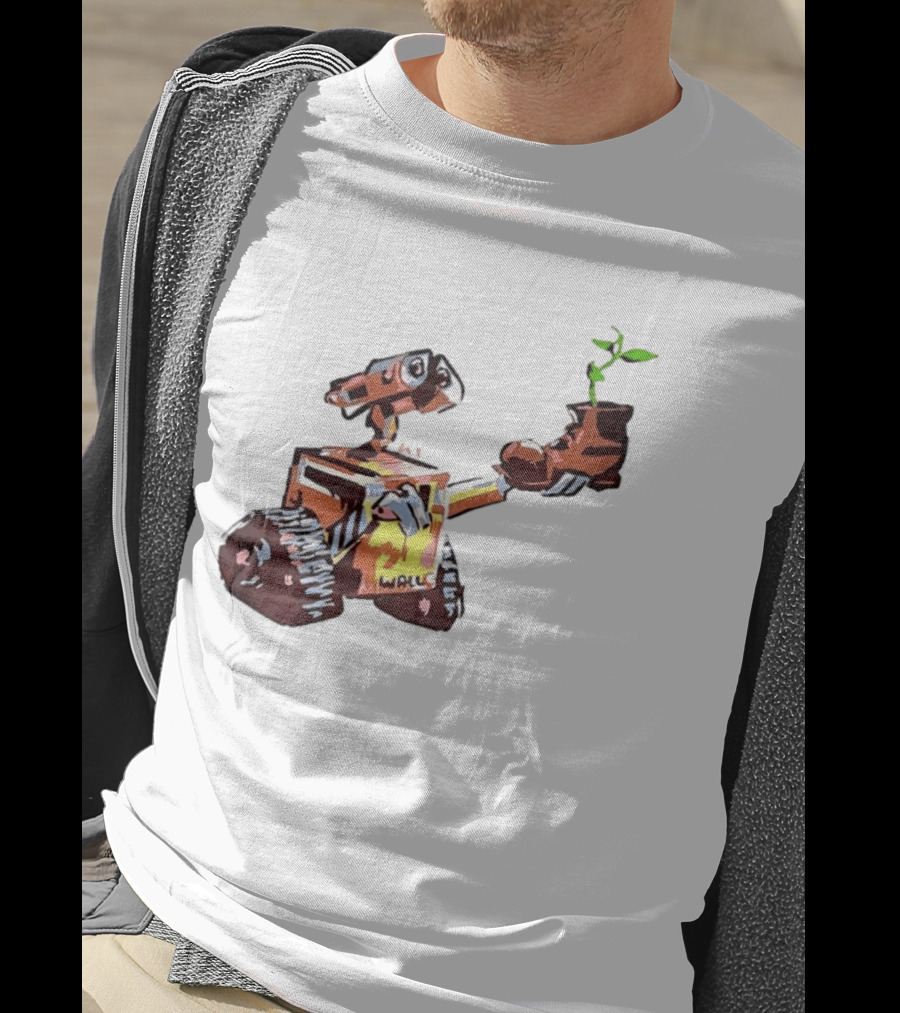 Pixar WALL E Holding Boot With Plant Iconic Scene T-Shirt
